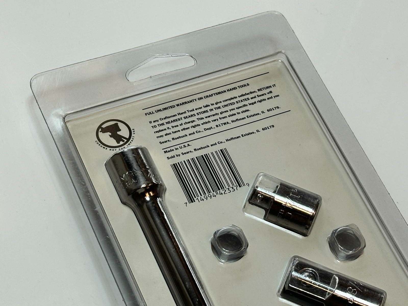 NEW Craftsman USA 42337 4pc 3/8” Drive Extension Adapter Set w/ Swivel Joint NOS