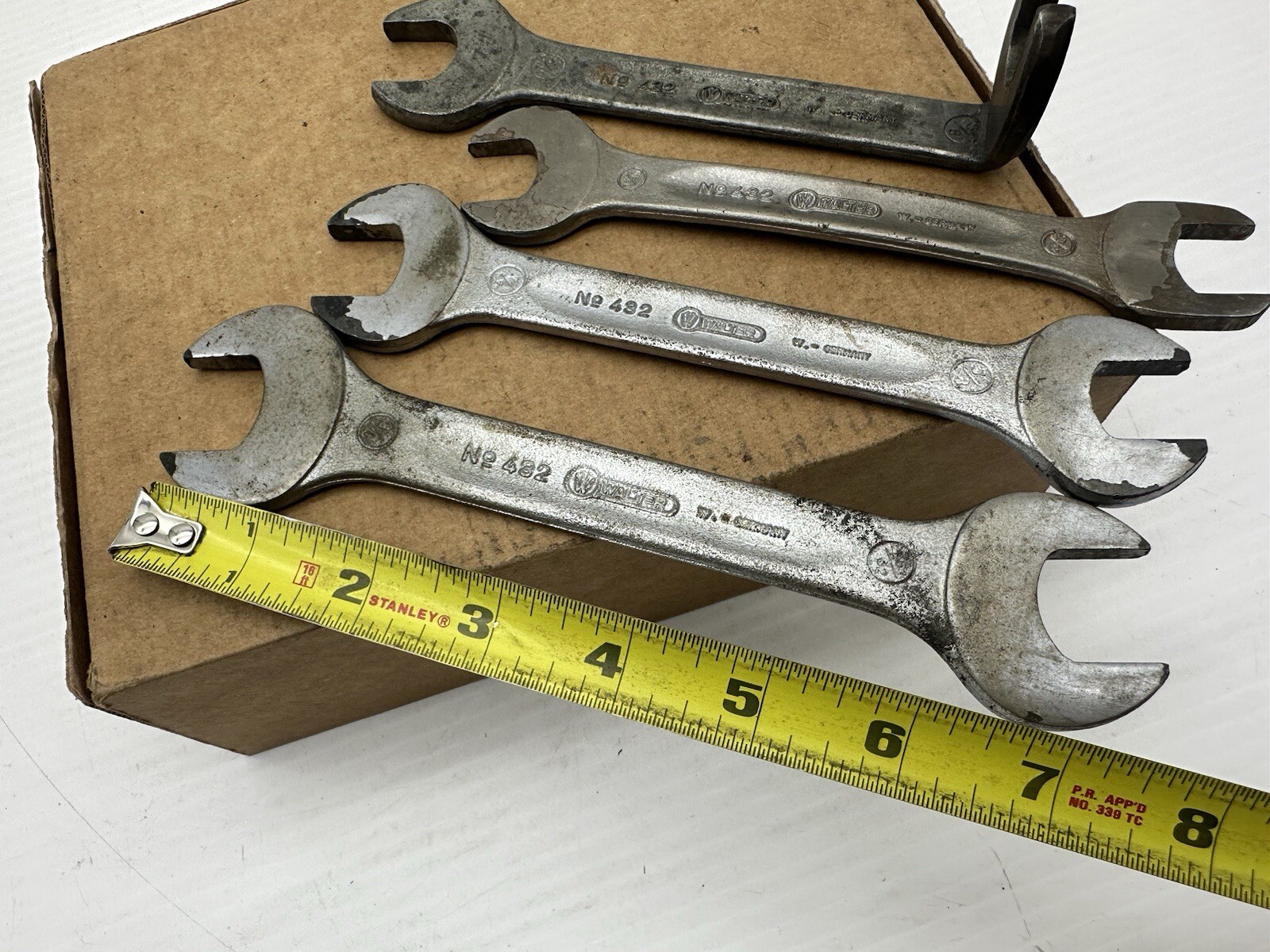 Vintage Walter Germany 432 Toolkit Open End wrench Set Lot 4 SAE 19/32-7/8