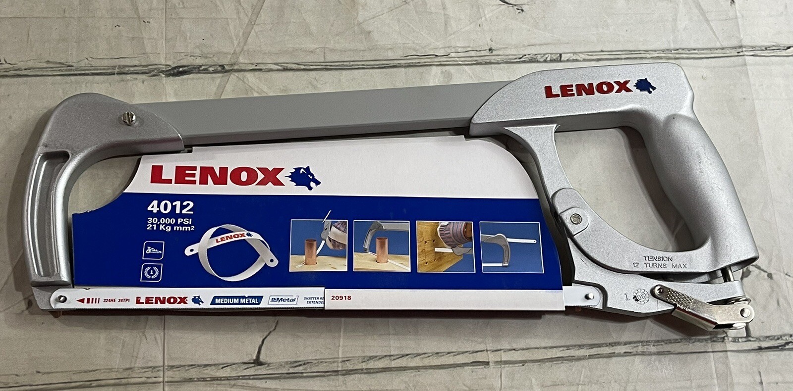 Lenox 4012 Bi-Metal, Shatter Resistant Hacksaw Extended Life 30,000 PSI – NEW