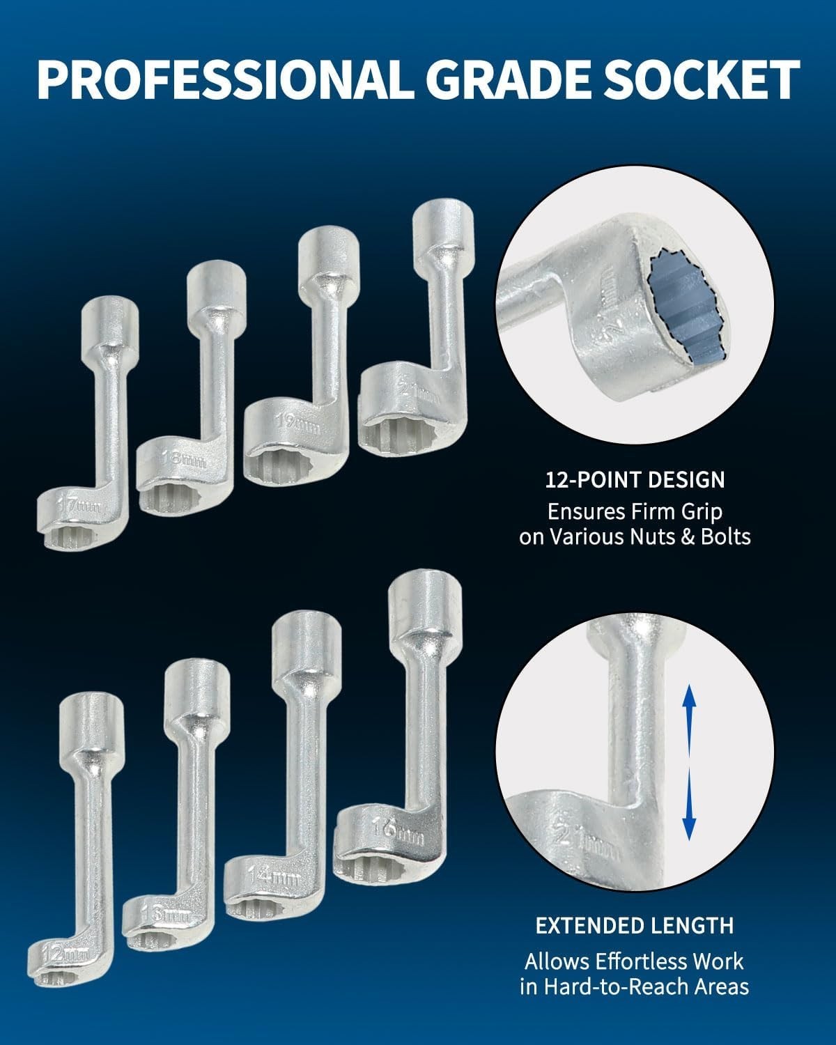 Professional 8pc Diesel Injector Wrench Set