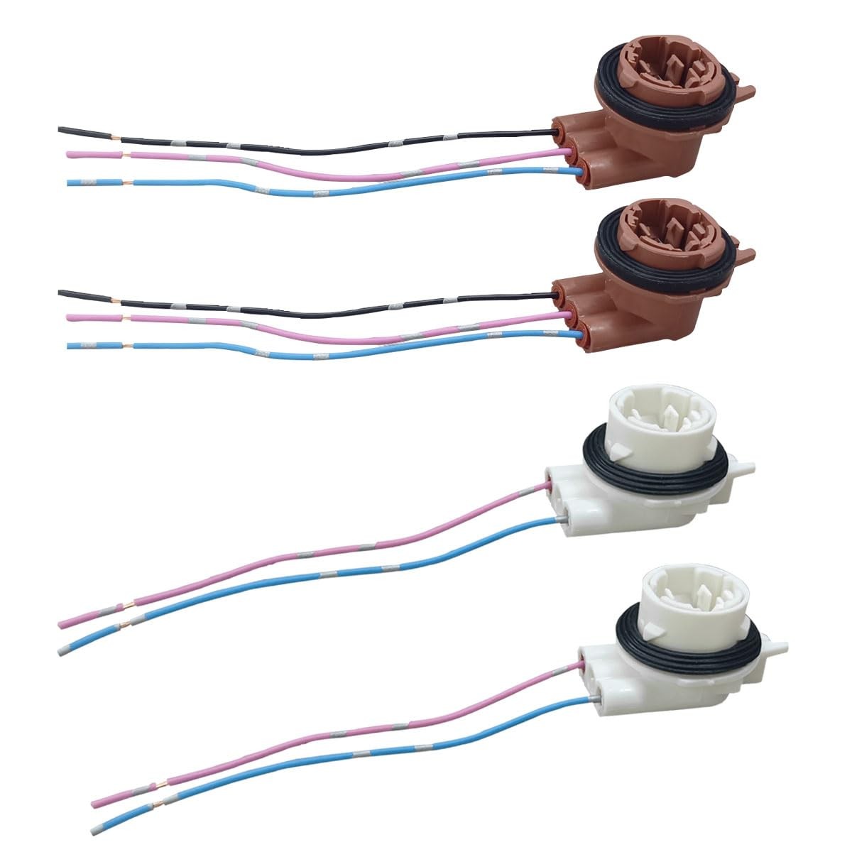 4PCS 3156 3157 Pre-Wired Harness Pigtail Sockets, Car LED Bulb Light