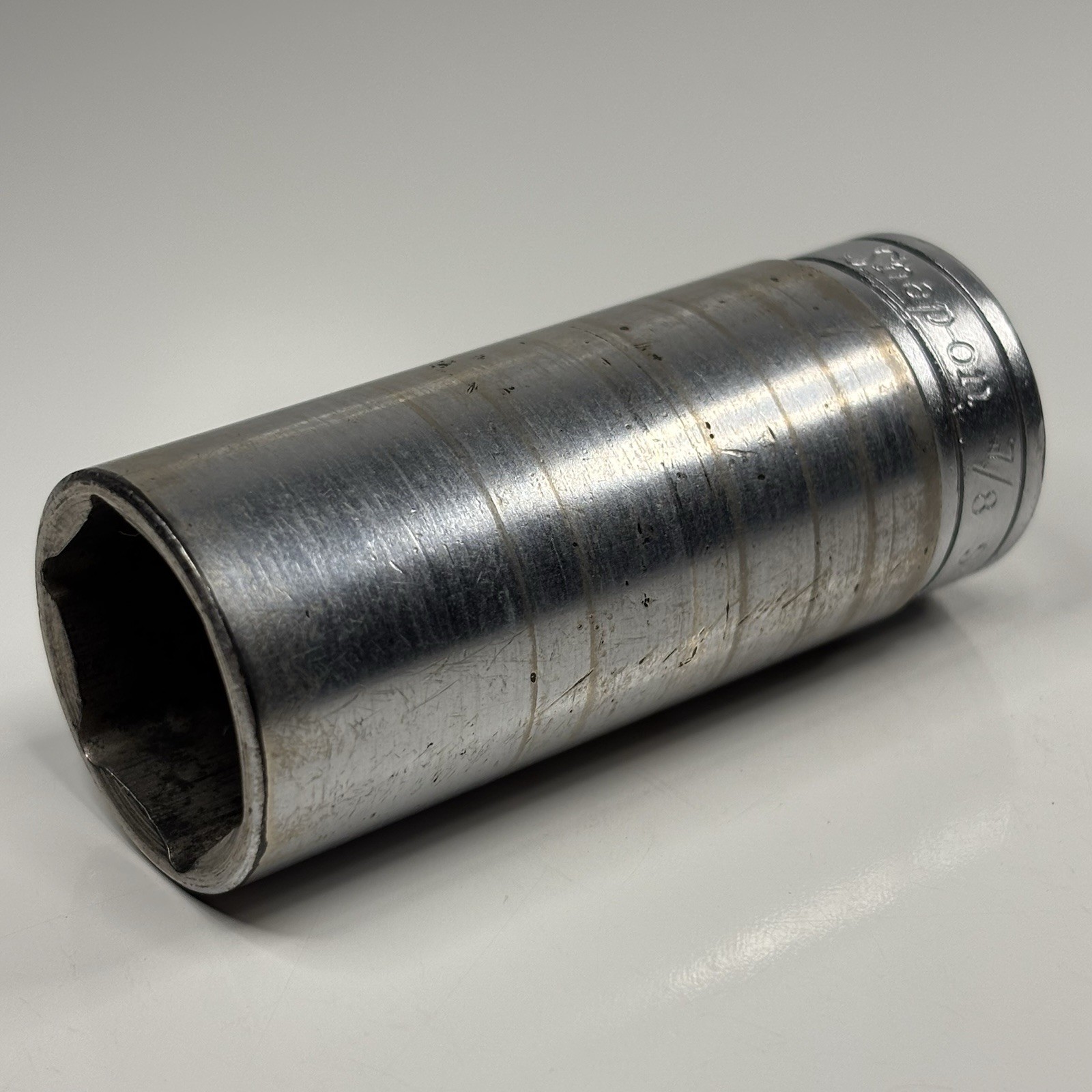 Snap On Tools SFS281 3/8 Dr 6Pt SAE 7/8 Flank Dr Deep Chrome Socket VTG USA