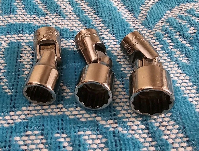 Snap-On 3/8 7/16 1/2 Drive Universal Swivel Socket Set TMU121A 141A 161A J528
