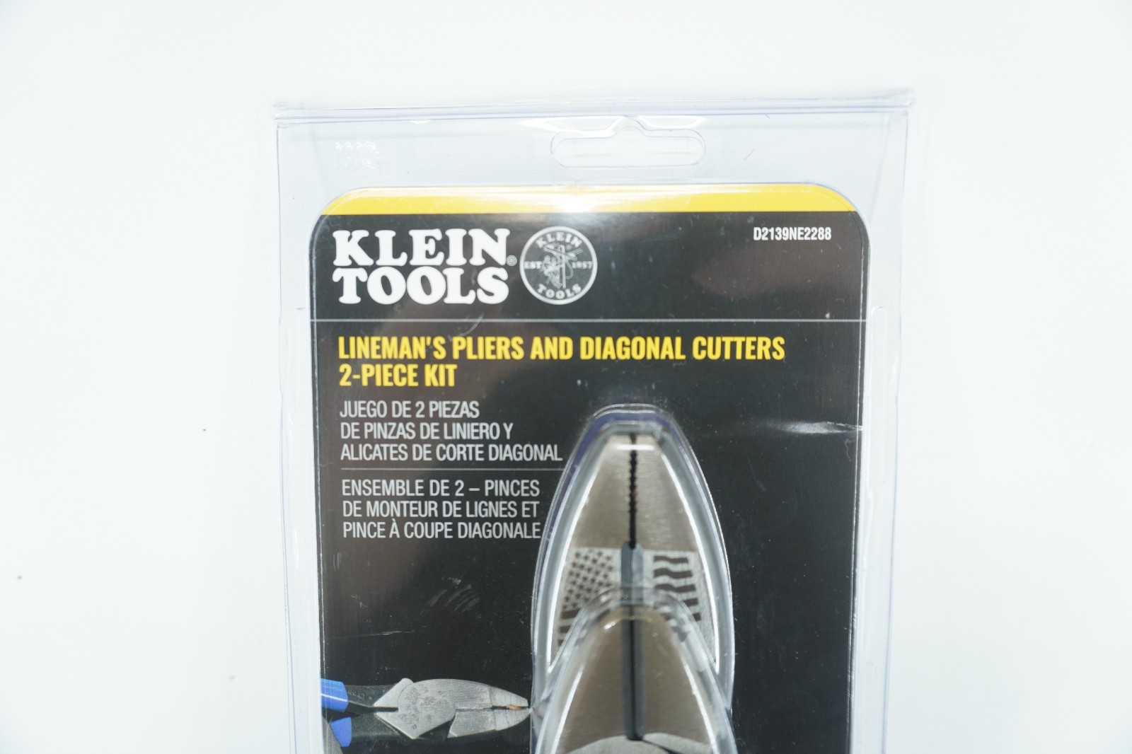 KLEIN TOOLS D2139NE2288 LINEMAN’S PLIERS AND DIAGONAL CUTTERS 2-PIECE KIT NEW