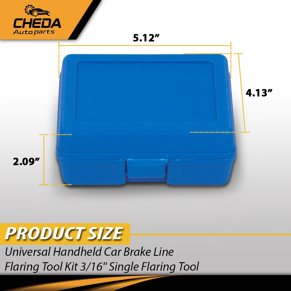 Universal Handheld Car Brake Line Flaring Tool Kit 3/16» Single Flare W/Storage