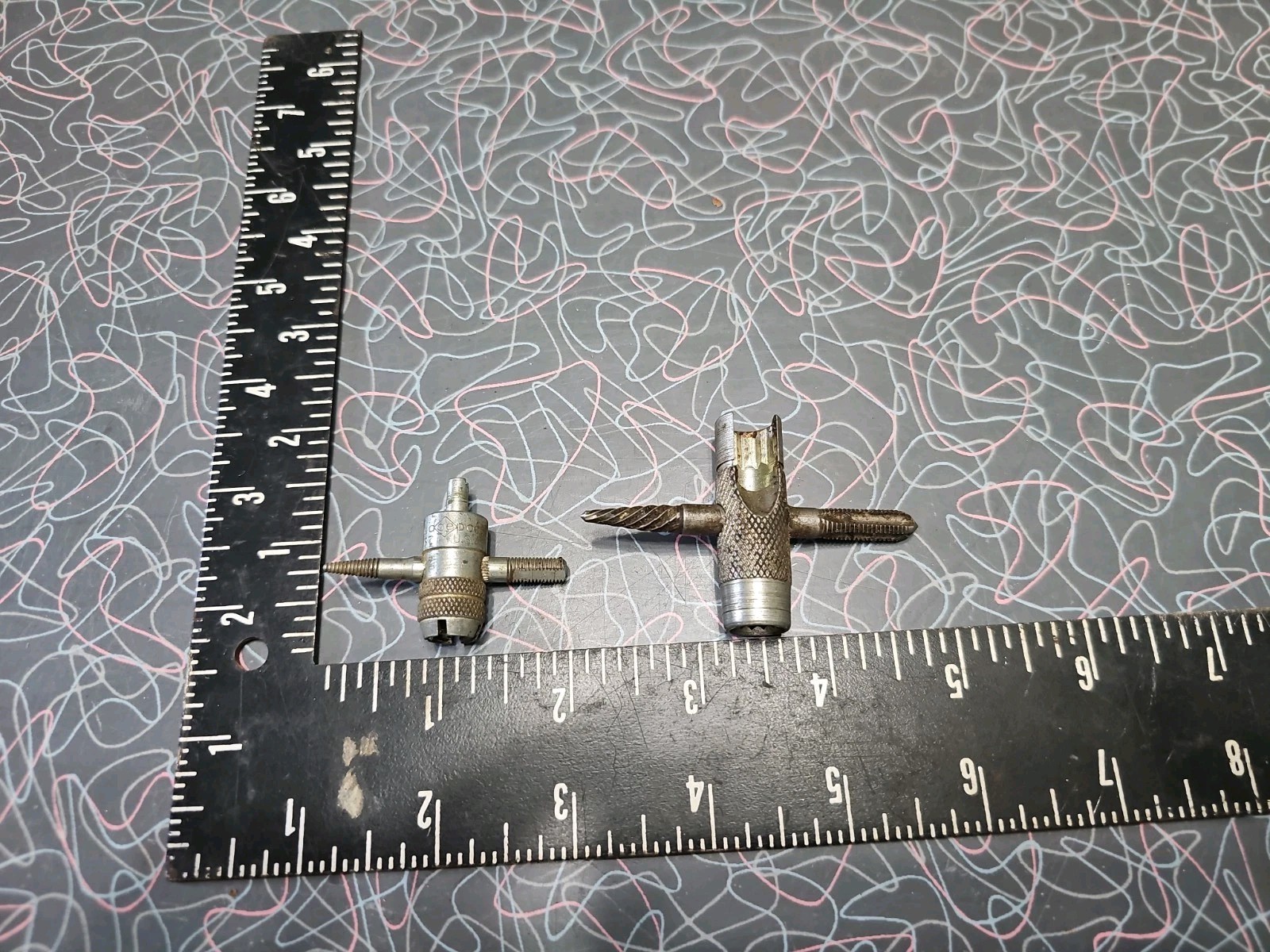 VTG Pocket 4 Way Tool Tire Valve Stem Core Puller Install Tube Repair AC Set Lot