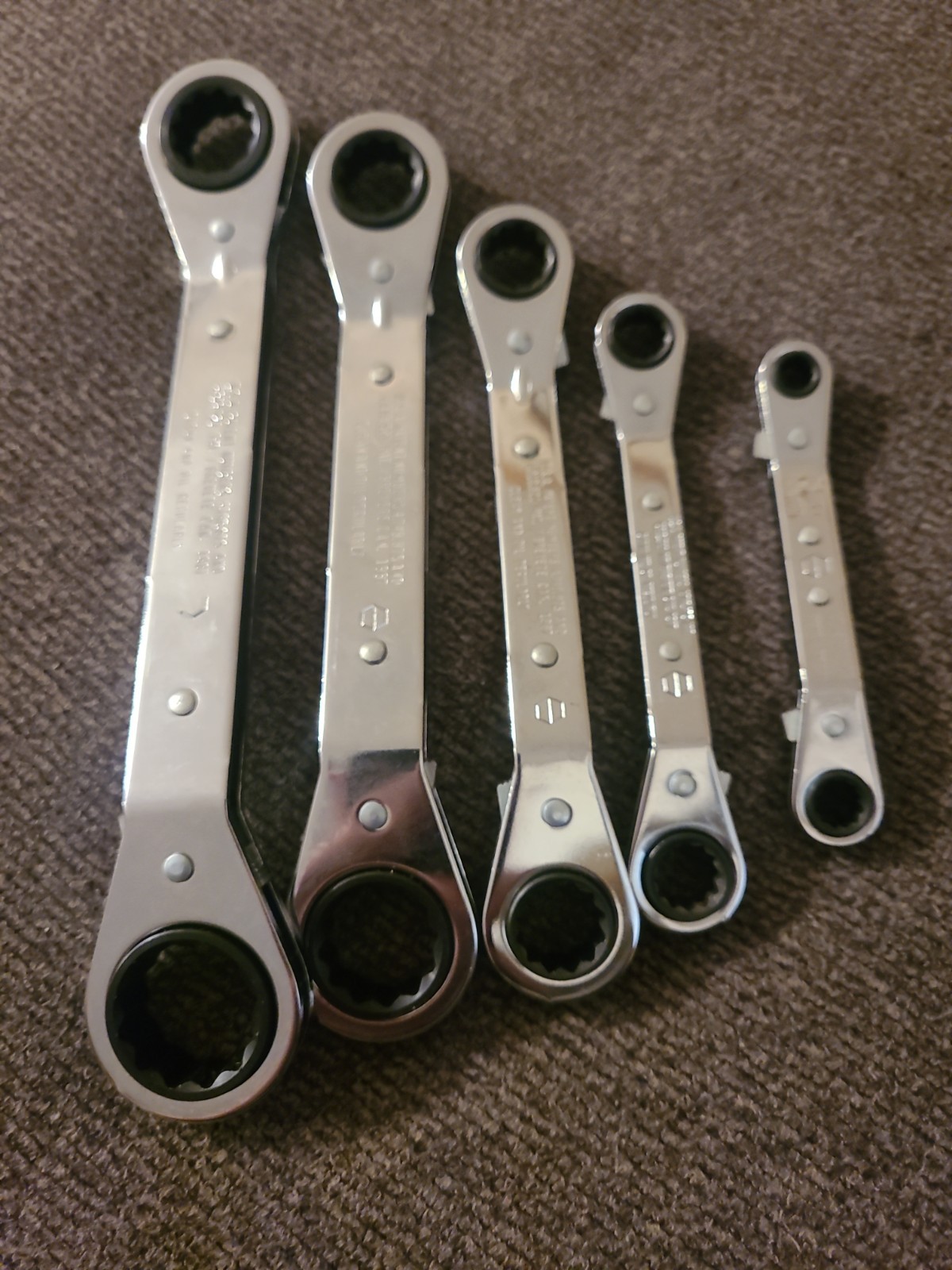Craftsman SEA Offset Double End Ratcheting Wrench Set 5 Piece 1/4″ thru 7/8″ USA