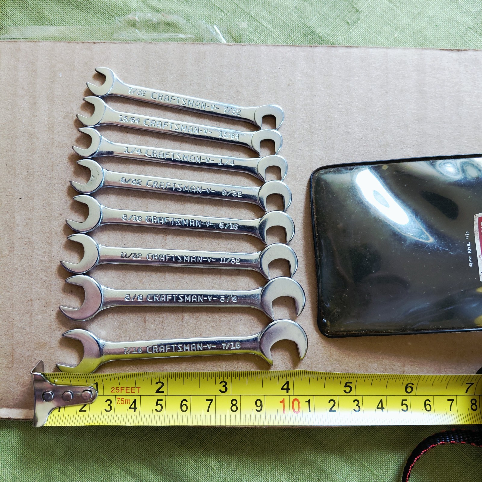 8pc.CRAFTSMAN 4306 SAE -V- OPEN END Ignition Wrench Set USA Vintage