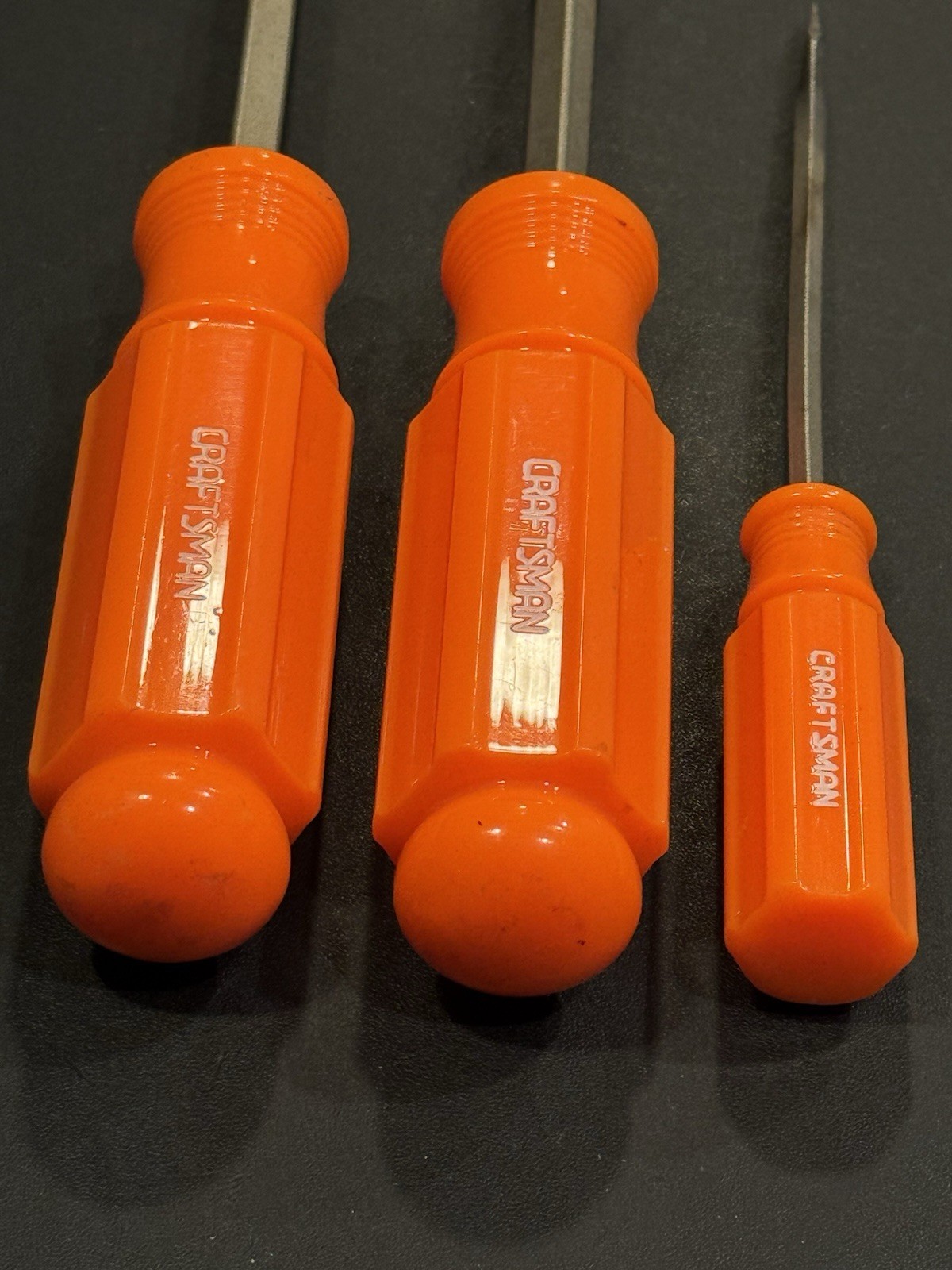 Craftsman USA Screwdriver 3pc lot. High visibility super rare orange handles