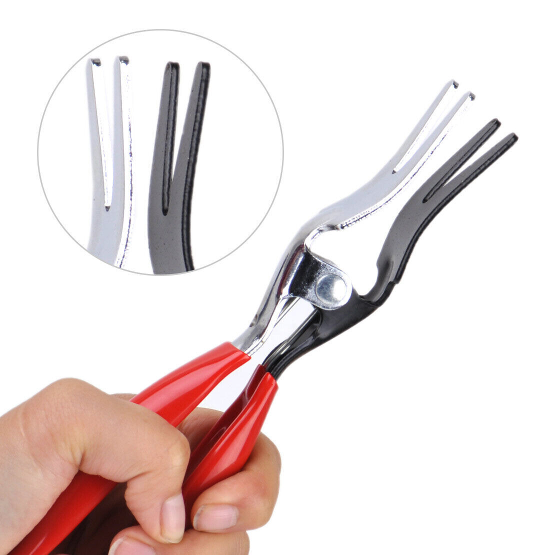 2PC Angled Auto Fuel Vacuum Line Tube Hose Remover Separator Pliers Pipe Tool