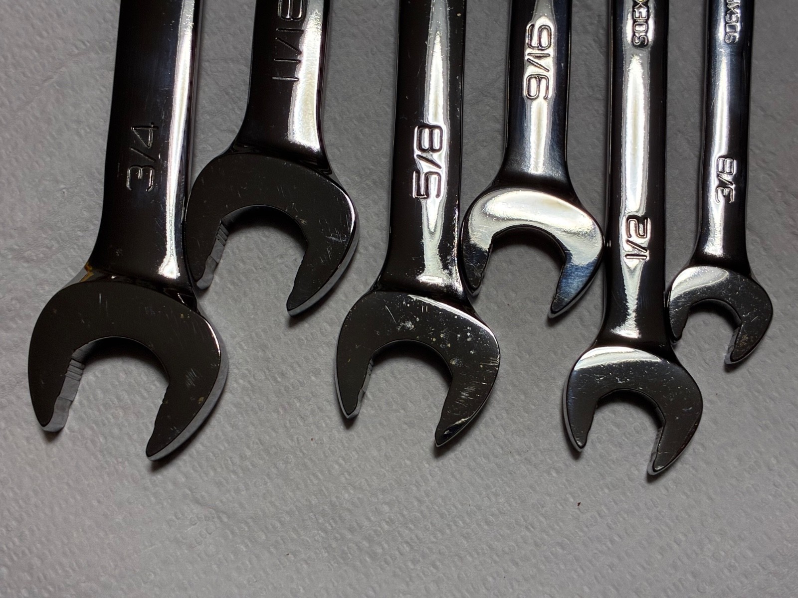 Snap-on SOEXR Gear Ratcheting Wrench Set 6pc 3/8″-3/4″ SAE USA Near New