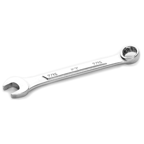 Performance Tool W323C Chrome Comb. Wrench, 7/16″, with 12 Pt Box End, 5-1/8″ Lg