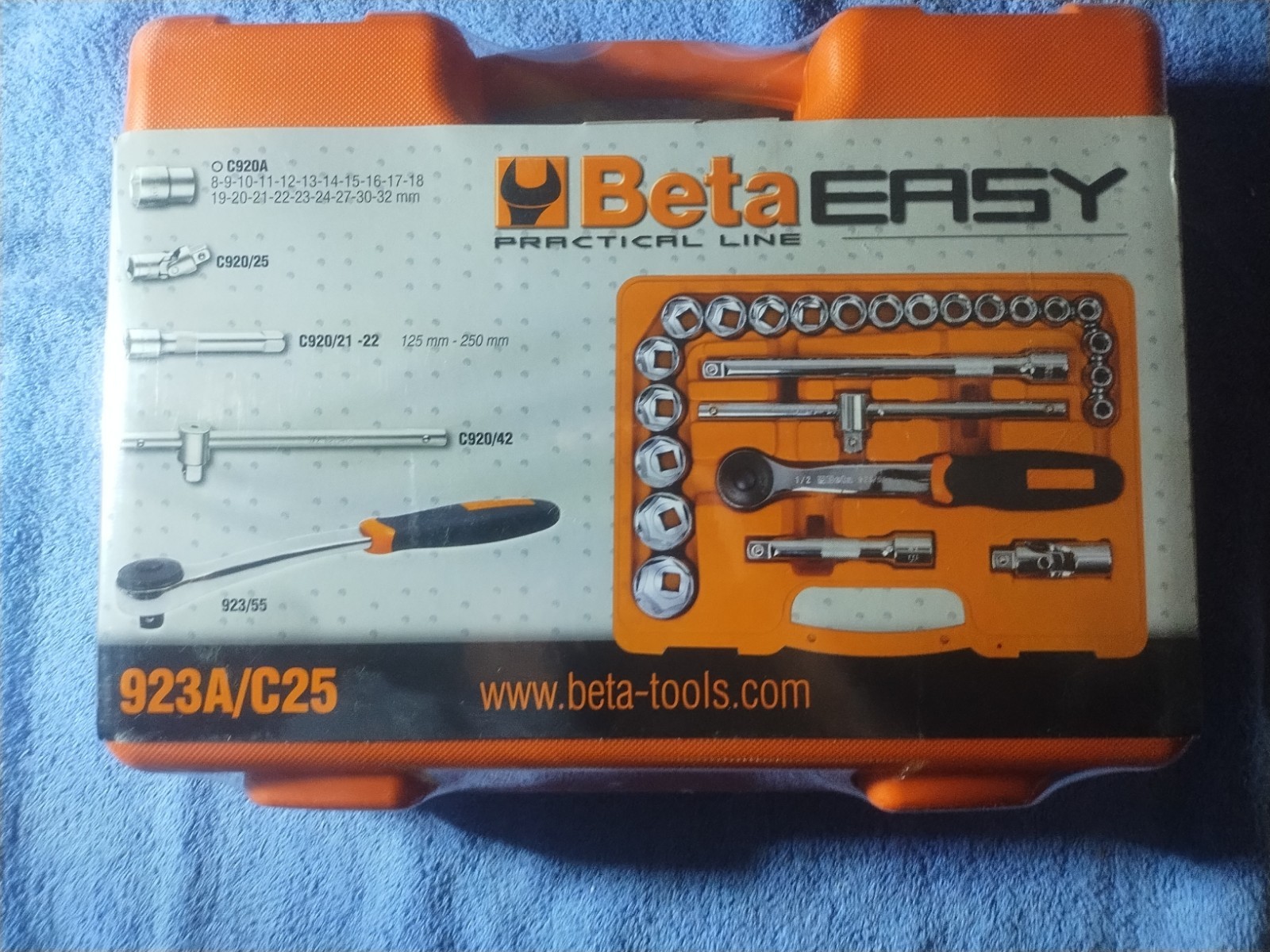 Beta Tools 1/2″ Drive Metric Socket Set 25 Piece 923A/C25