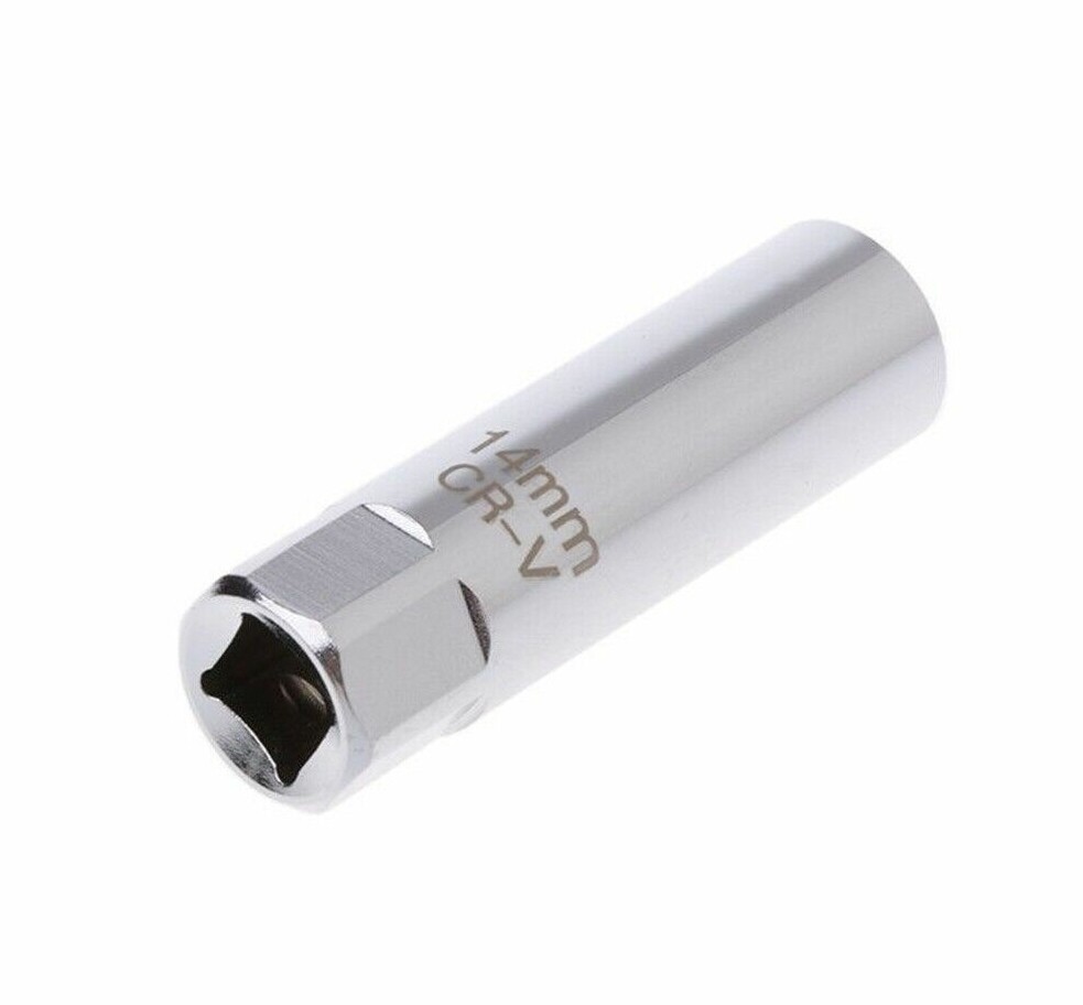 1 Pcs 14mm Magnetic Spark Plug Socket Thin Wall 3/8″ Drive 12 Point Removal Tool