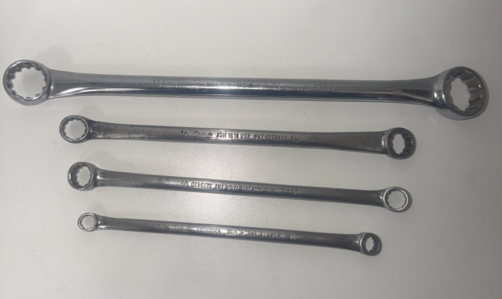 Snap On 4pc Offset SAE Double Box End Wrench 12 PT USA