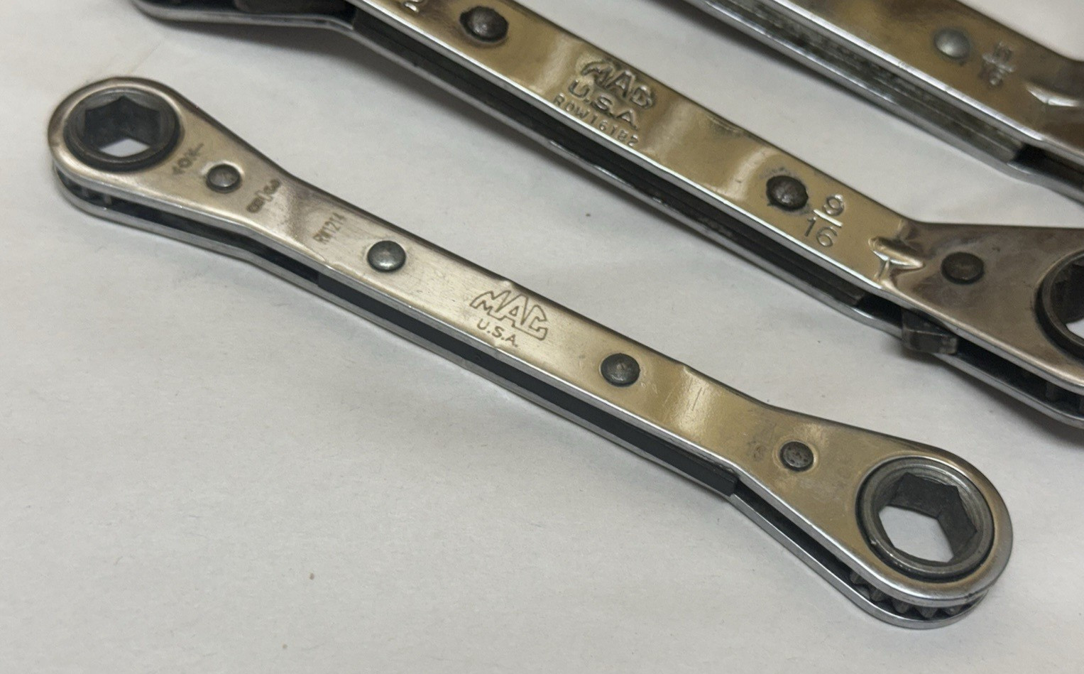 USA MAC Tools 4 pc SAE Ratcheting Double Box End Ratchet Wrench Set RW ROW