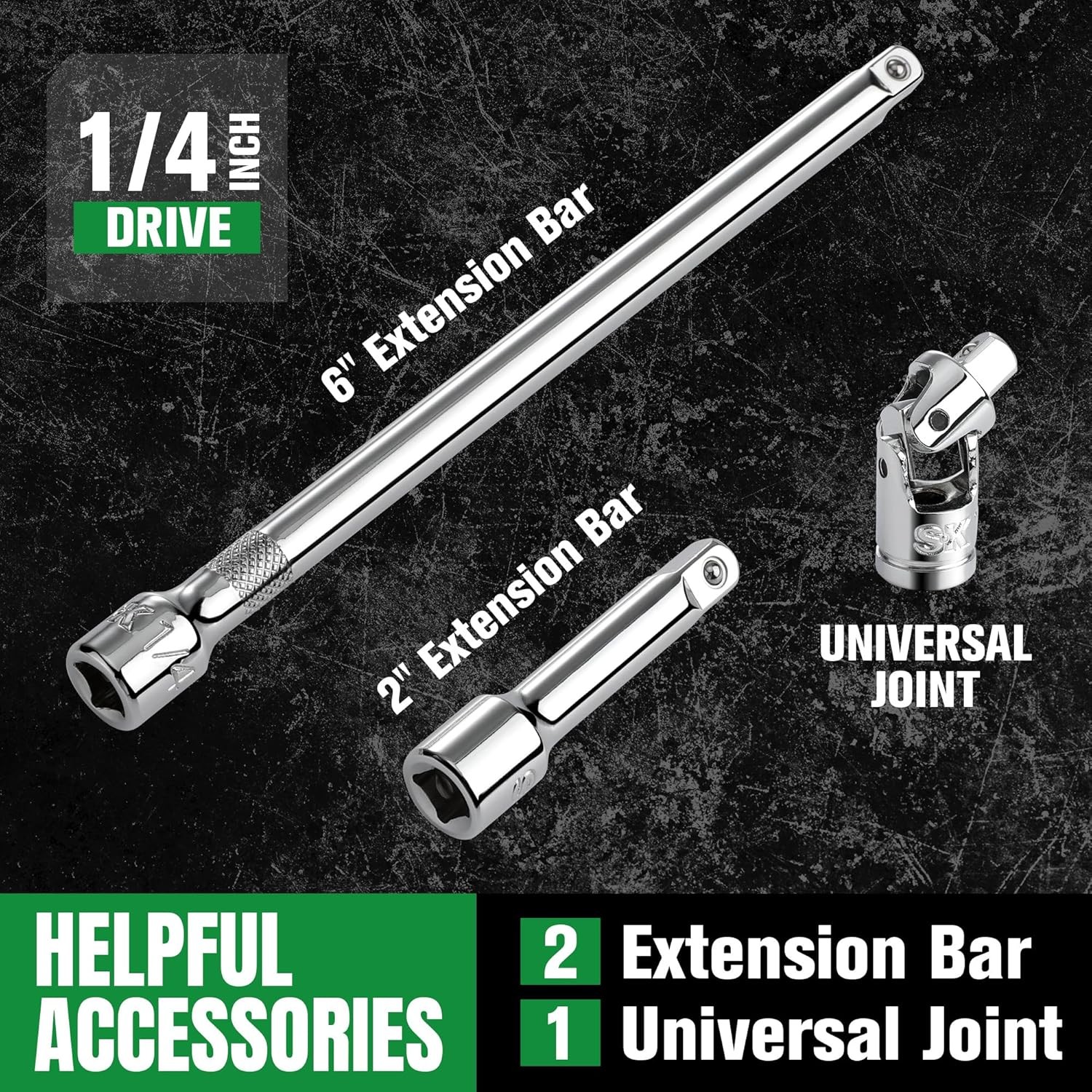 SK 1/4″ Drive Socket Set with 216-P Quick-Release Ratchet, 50-Piece, One Size