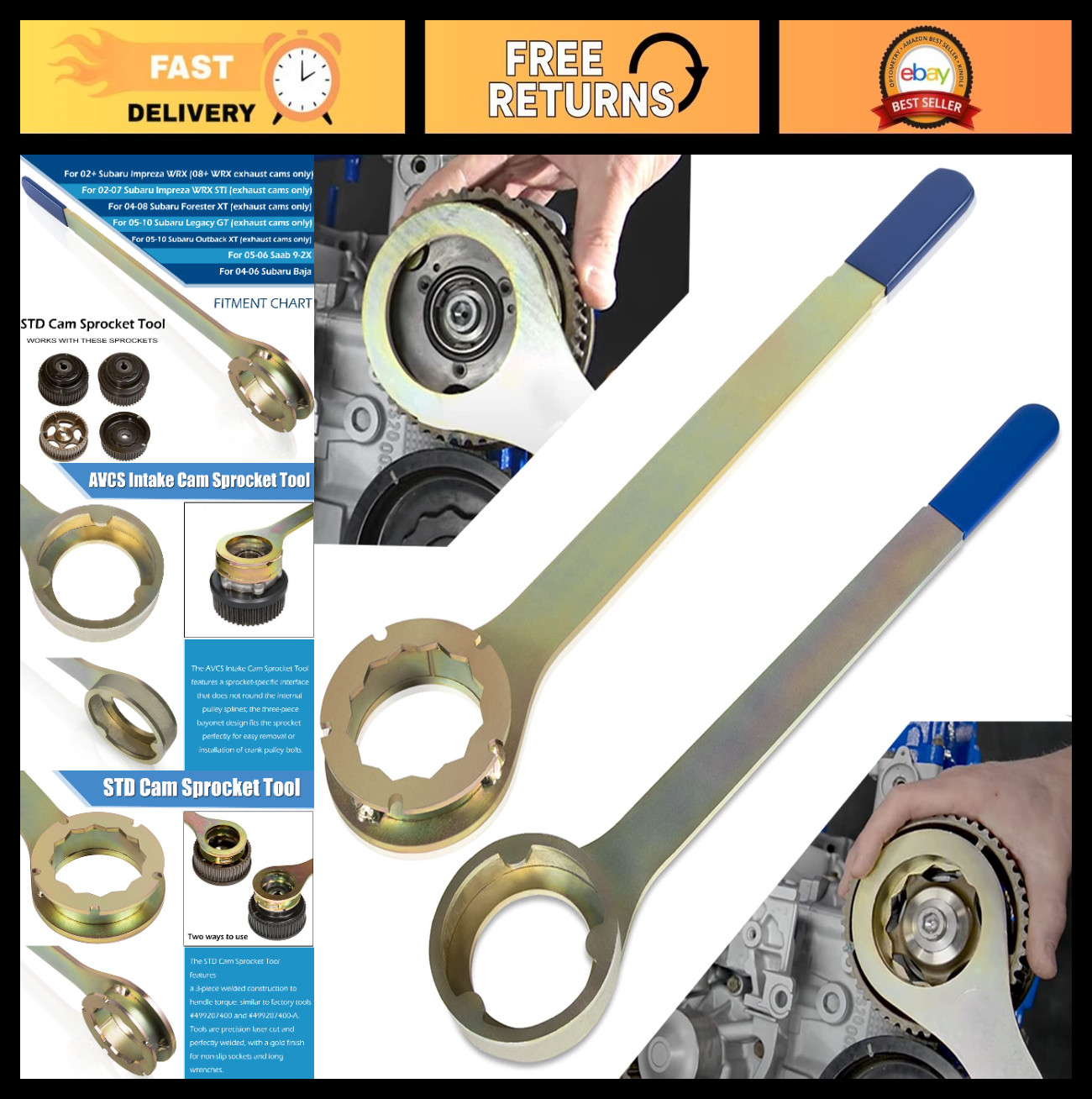 Intake Exhaust Cam Sprocket Tool Kit for Subaru AVCS JDM & STD – Wrench Holder