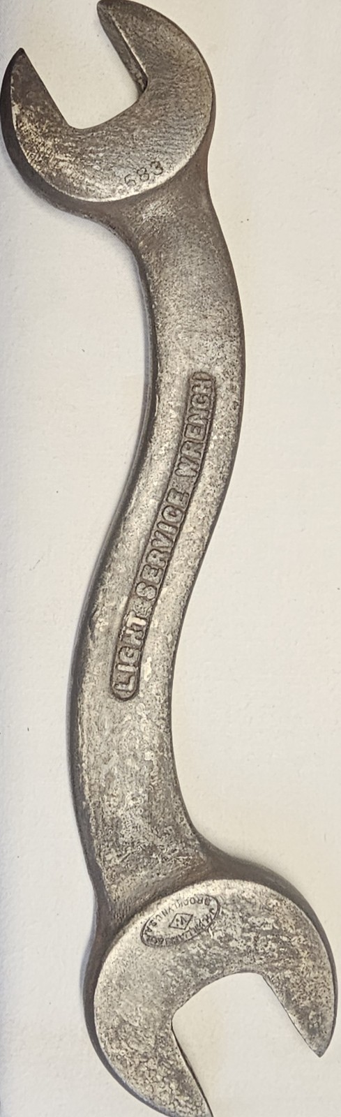 Antique JH Williams & Co #683 Light Service Wrench 10″L Offset Tool 1/2″ & 7/16″