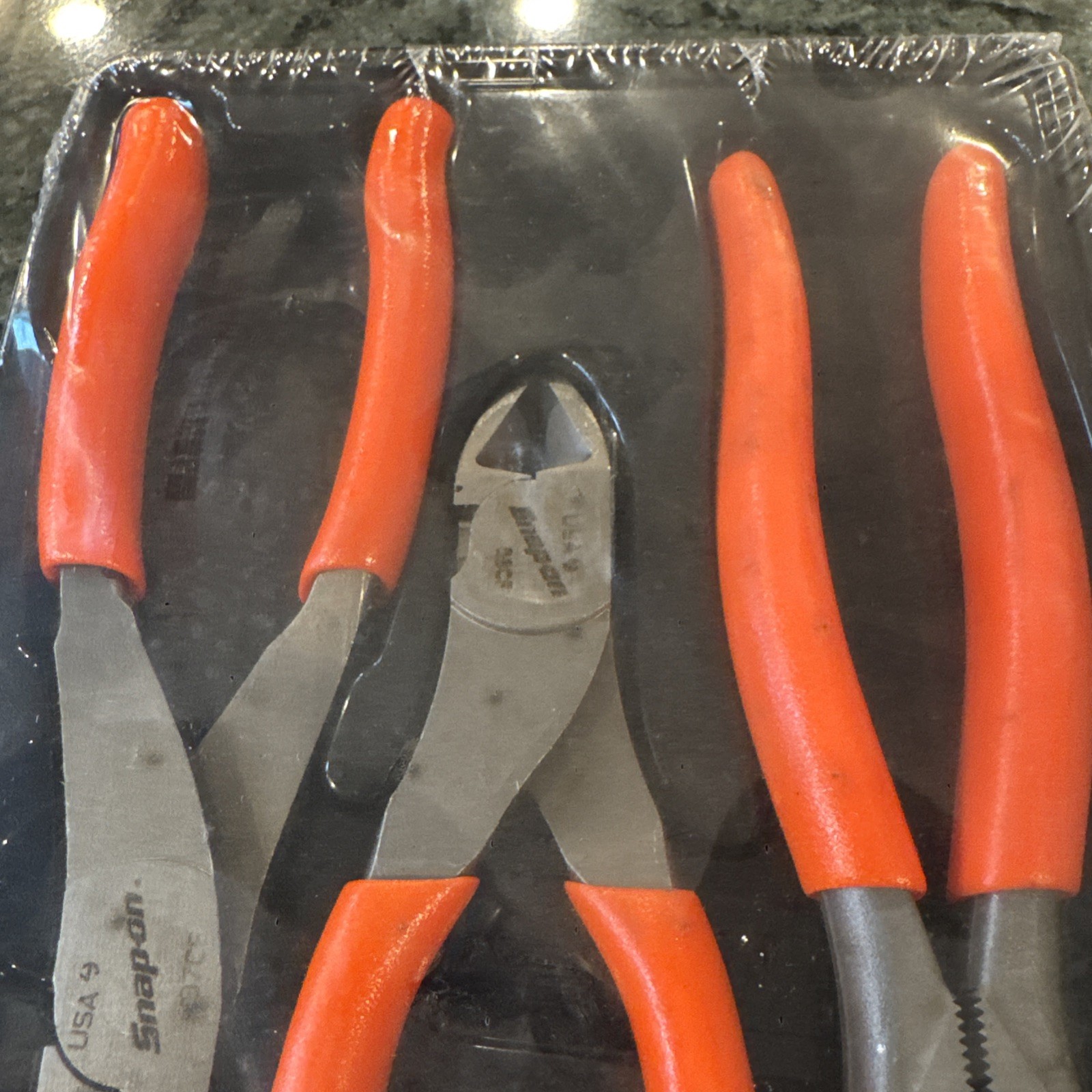 Snap On plr300o 3 pc plier cutter set 57ahlp, 86cf, 97cf With orange handles new