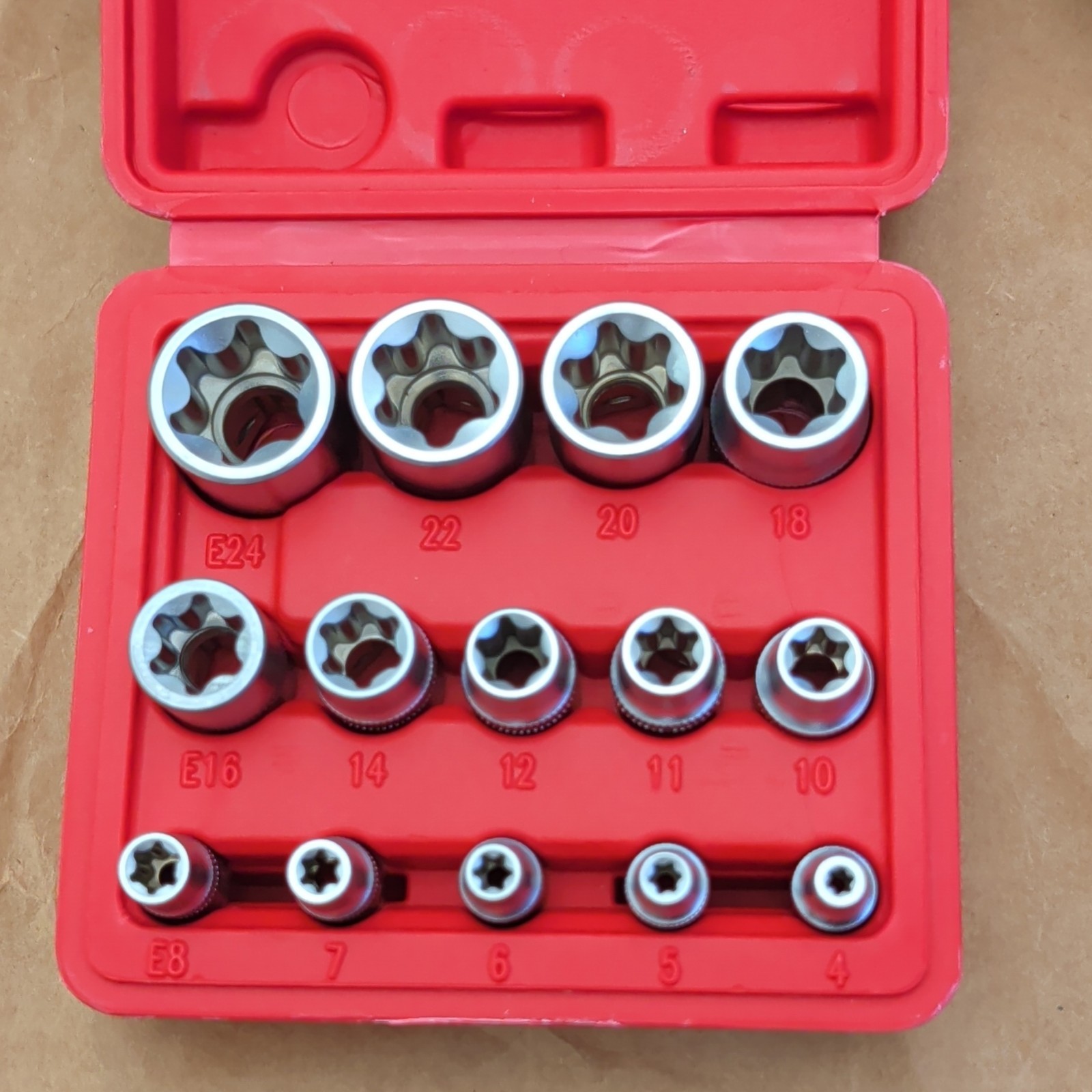 E-Torx 14-Piece Female Torx Socket Set E4-E24