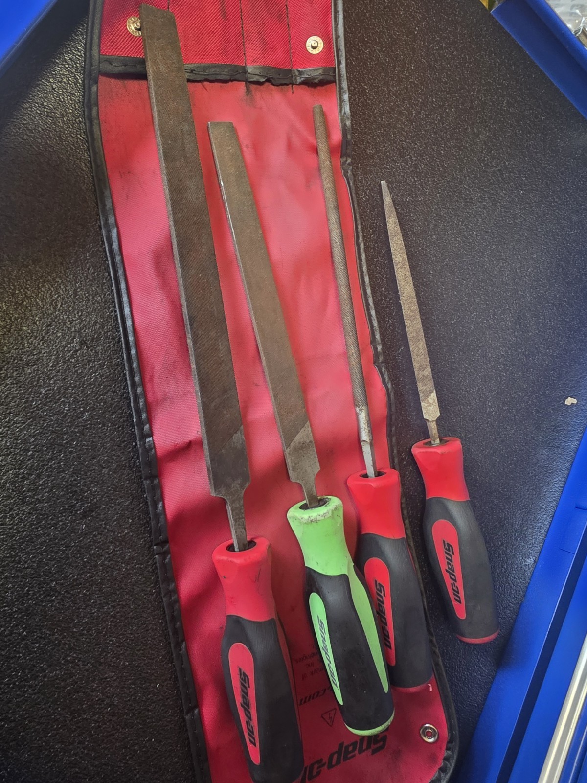SNAP ON METAL FILE SET 4pc AND Folder GOOD CONDITION, INSTINCT GRIP C0416B