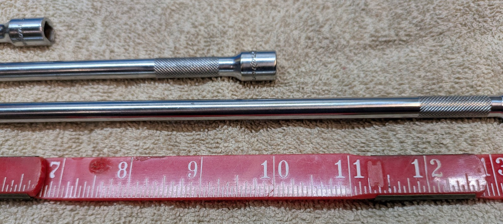 Three Snap-on 1/4″ Drive TMXK6 6″, TMXK100 10″ & TMXK140 14″ Knurled Extensions