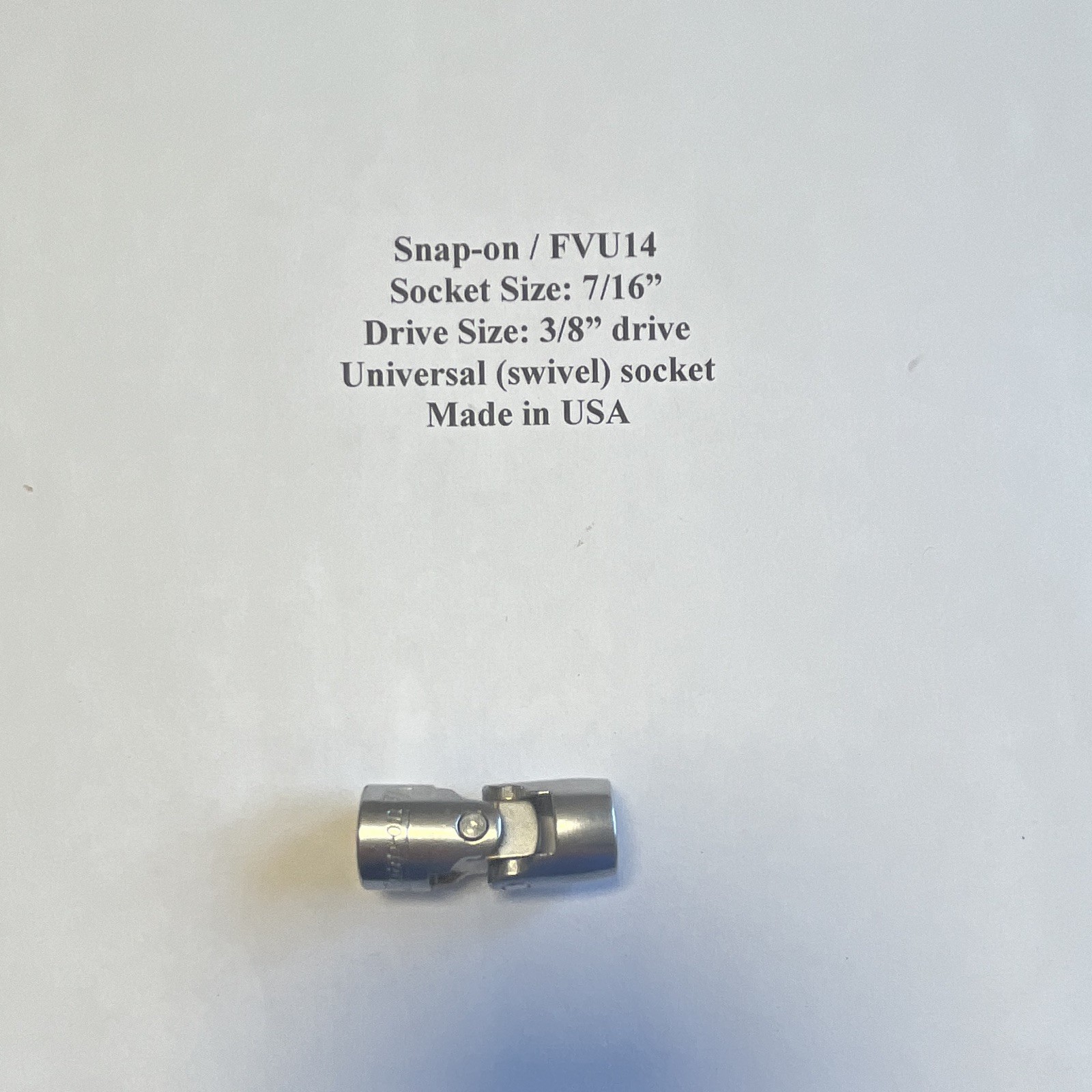 Snap-On Tool Lot FSL75 Breaker Bar + 6 Swivel Sockets & Adapter USA Made Vintage