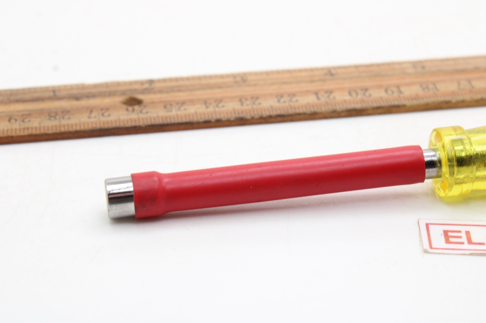 Snap-on ND 108 1/4″ 3″ Shank Red Insulated Amber Handle Nut Driver USA