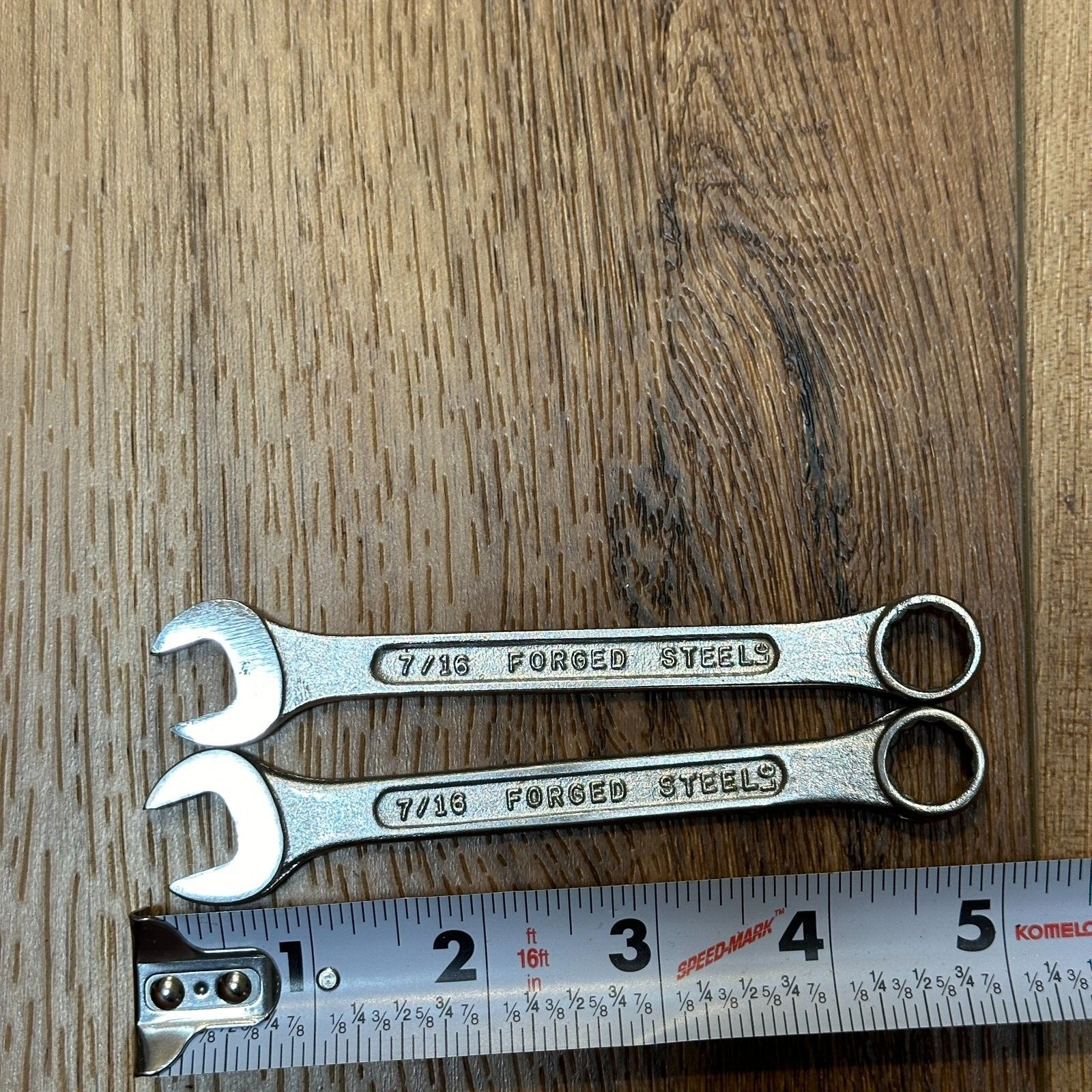 Lot of 2 Vintage Generic USA 7/16″ Combination Wrench 12 Point Forged Steel
