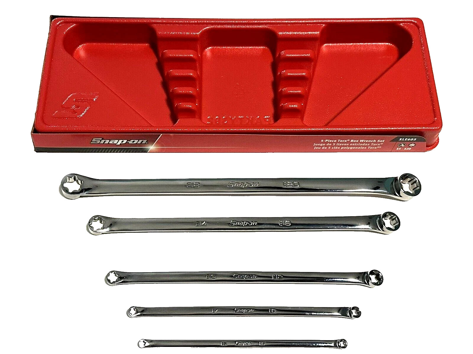 SNAP ON TOOLS USA 5 Pcs TORX Long 10º Offset Box Wrench Set E5-E20 XLE605 SEALED