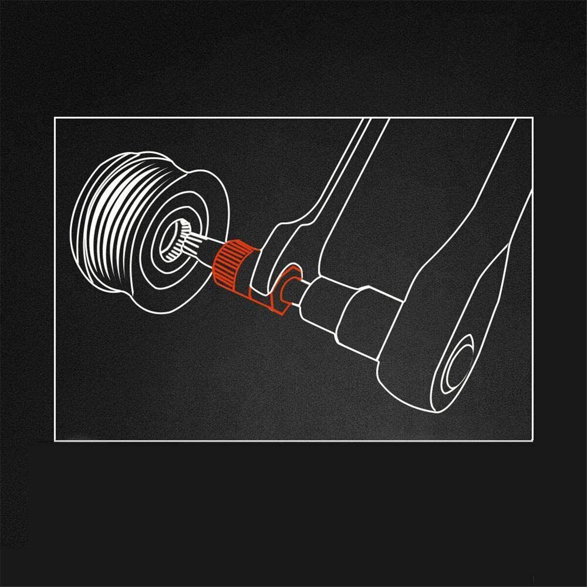 2PCS Pulley Removal Tool 33 Spline Hexagon Alternator Clutch Free Wheel For Car