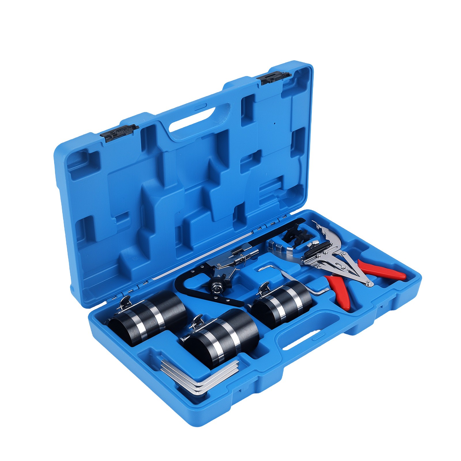 11PC Engine Piston Ring Compressor Set Steel Tool Kit 53-175mm w/ Pliers