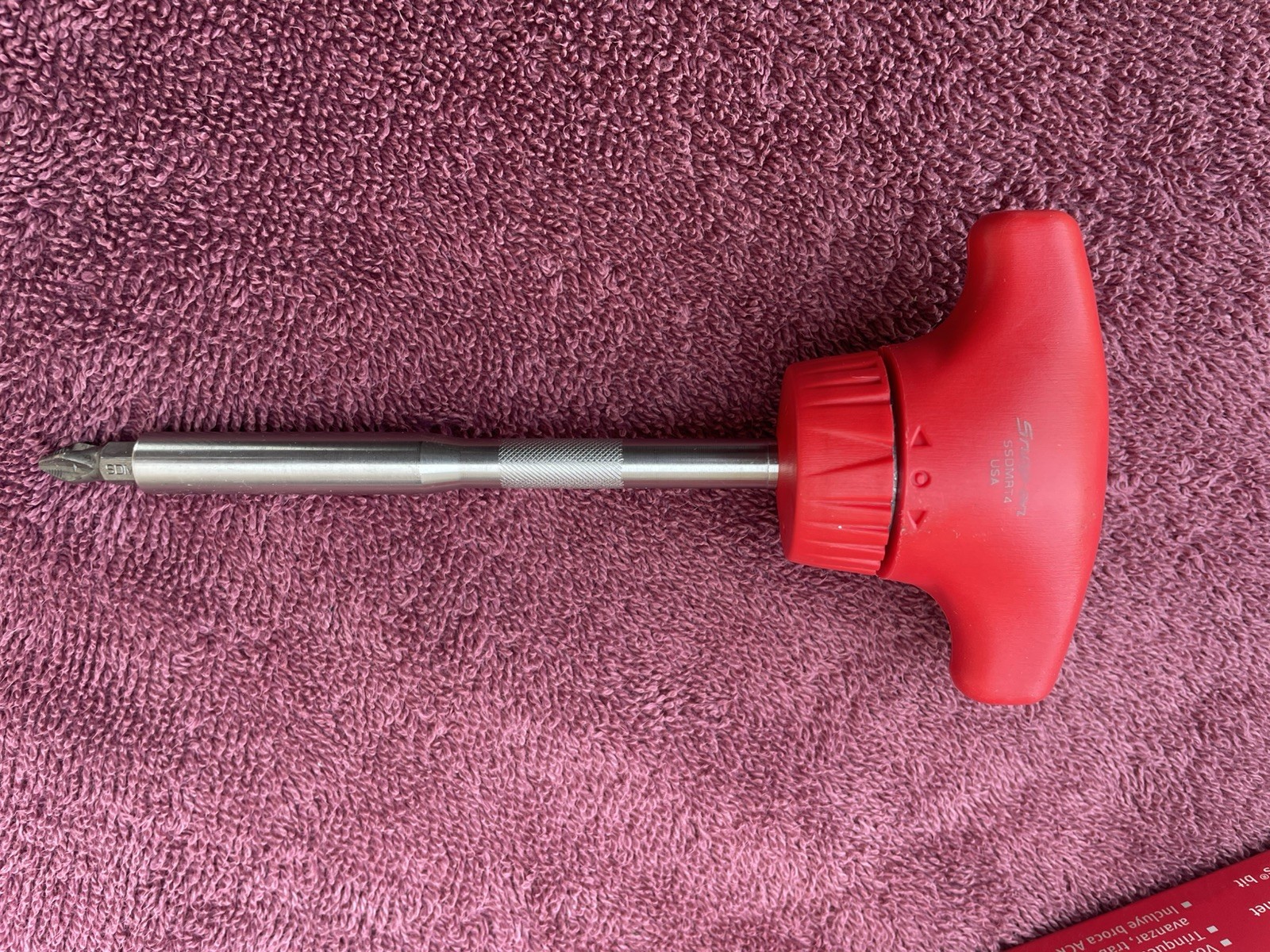 Snap-on Tools NEW Stubby RED Standard T-Handle Ratcheting Screwdriver SSDMRT4R