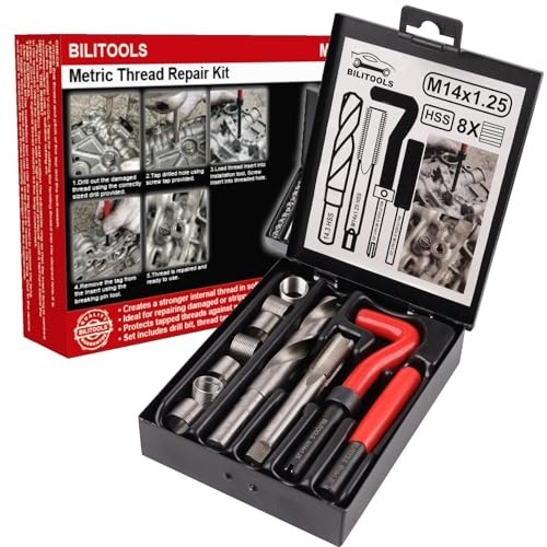 M14x1.25 Thread Repair Kit HSS Helicoil Metric Inserts Installation Tool Case