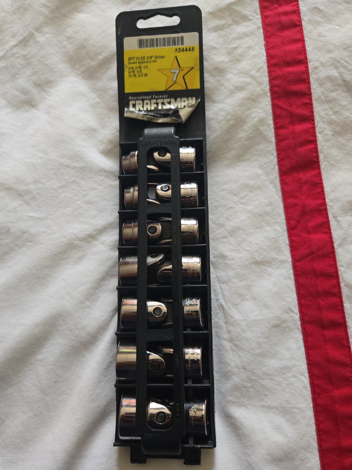 Craftsman 7pc SAE Flex Socket Set 3/8” Drive 3/8″-3/4″ 6 Point 34445 USA