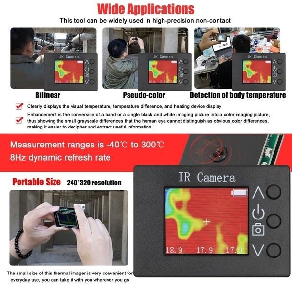 Infrared Camera Non-contact Meter Lightweight ABS Housing MLX90640ESF_BAB Sensor
