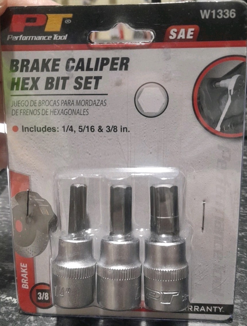 Performance Tool W1336 3 Piece Brake Caliper Hex Bit Set