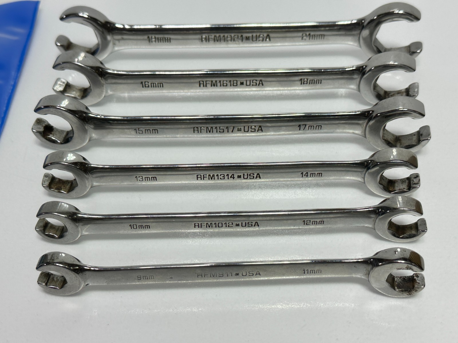 Matco Tools USA Made 6pc Metric 9mm-21mm Flare Nut Line Wrench Set in Pouch Bag