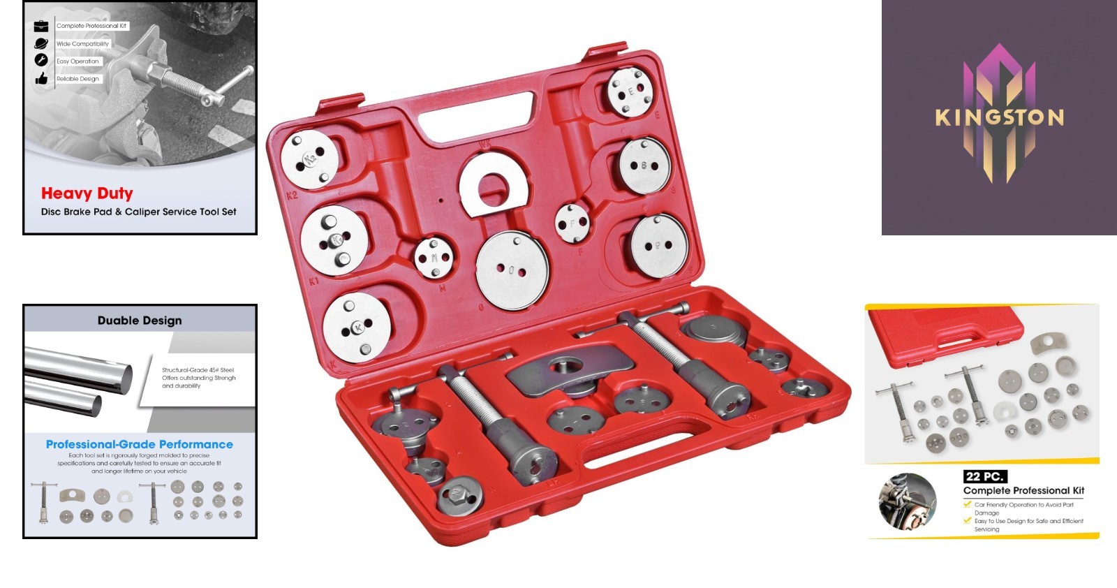 22 PCS Brake Caliper Tool Kit – Universal Compressor Set for Effortless Repairs