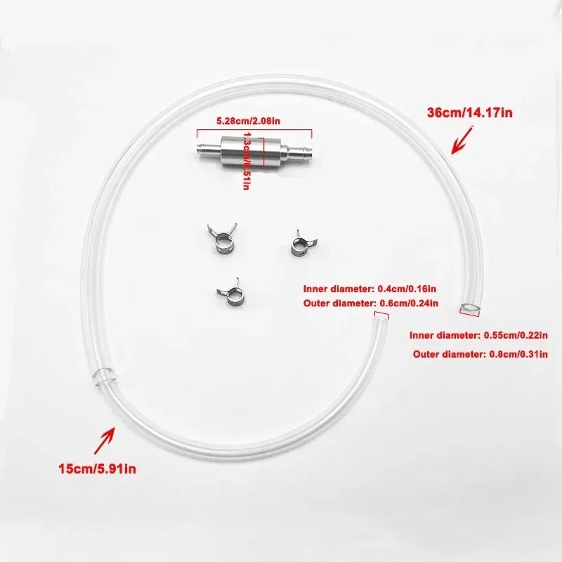 Brake Bleeder Hose, One Way Check Valve Tube Bleeding Tool Kit Silver US