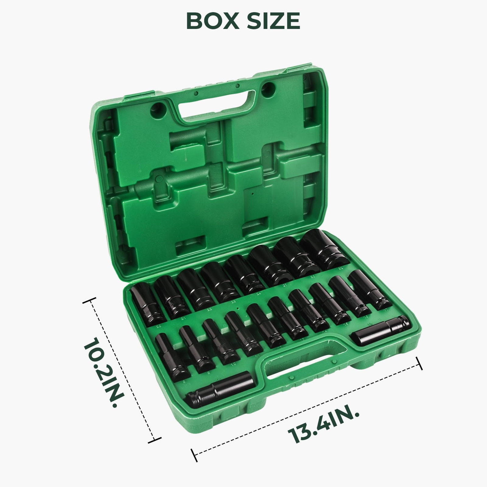 20Pcs 1/2″ Drive Impact Socket Set Standard Metric Sizes(8-32mmm) Tools Kit