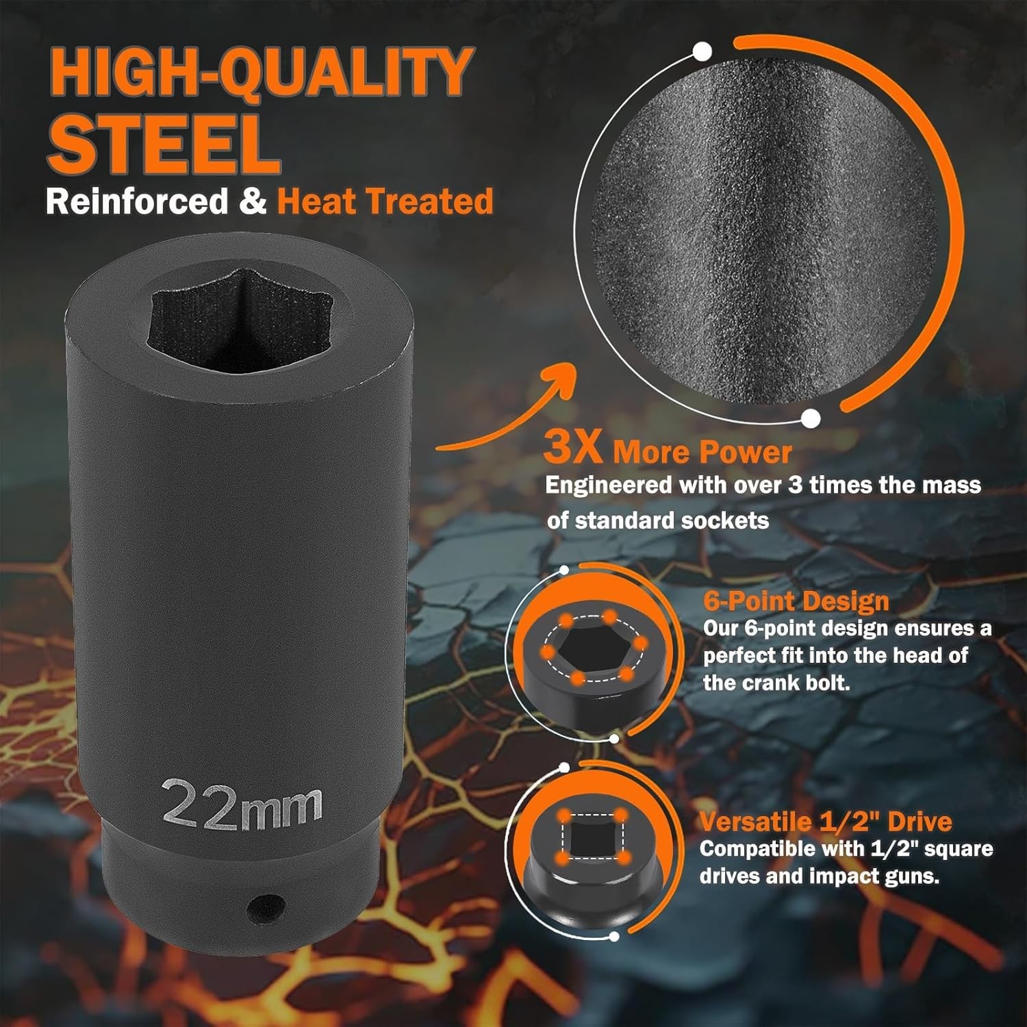 22mm Heavy-Duty Harmonic Balancer Socket – Unmatched Power & Durability