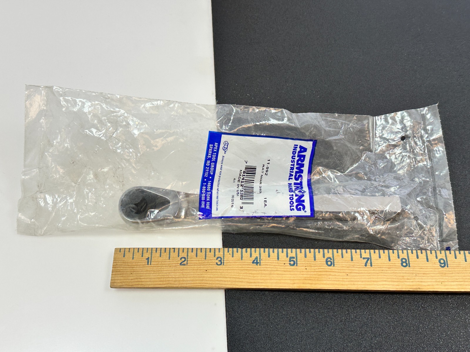 Armstrong USA 11-992 Full Polish Chrome Ratchet, 3/8″ Drive, ARM Logo SEALED NEW