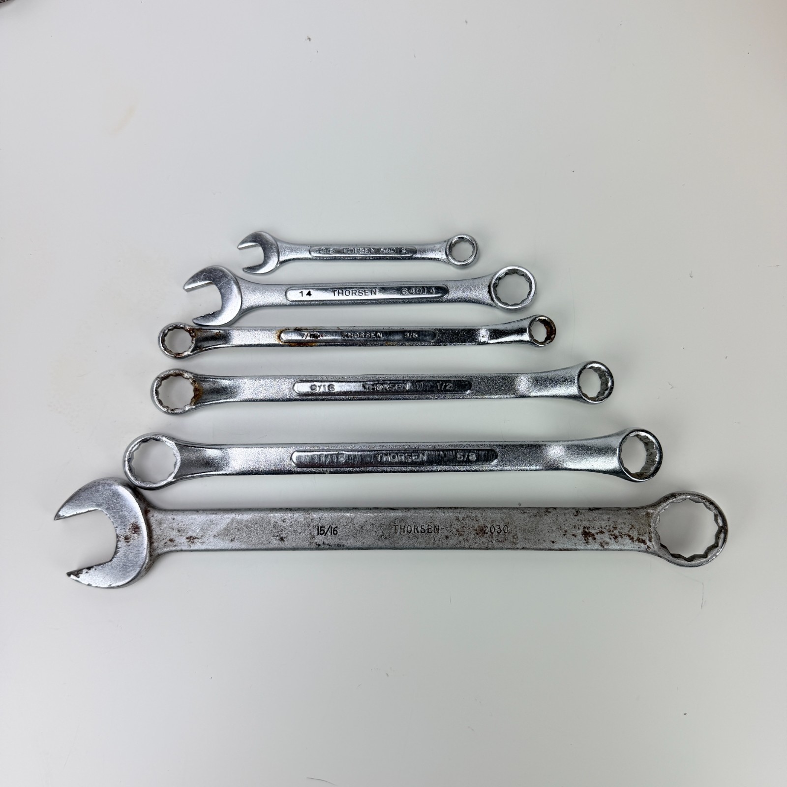 Thorsen Combination Wrench Set Lot of 6 SAE 3/8 to 15/16 Drop Forged Taiwan