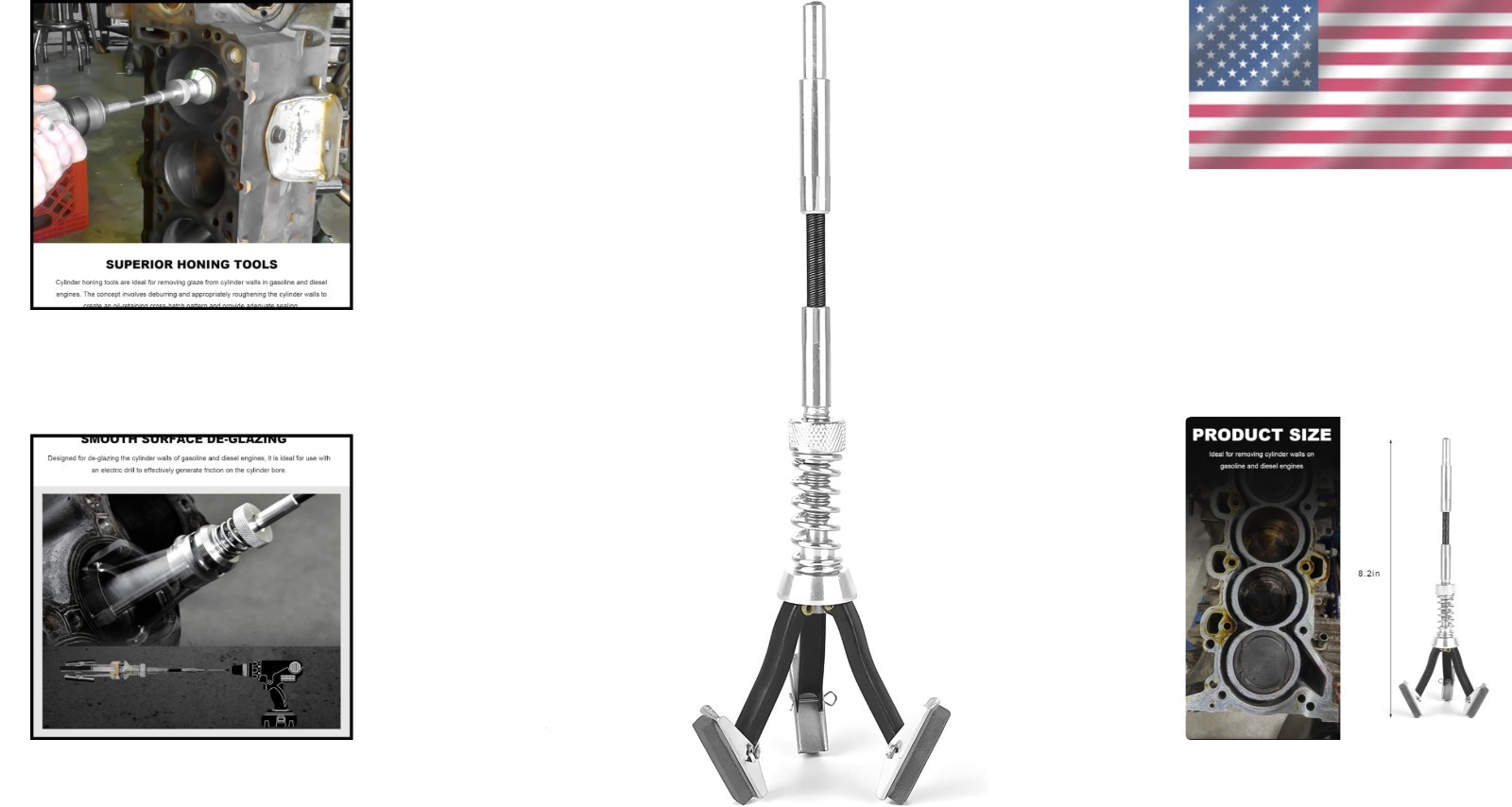 High-Quality Brake Piston Honing Tool – 220 Grit, 8.2″ Long for Small Engines