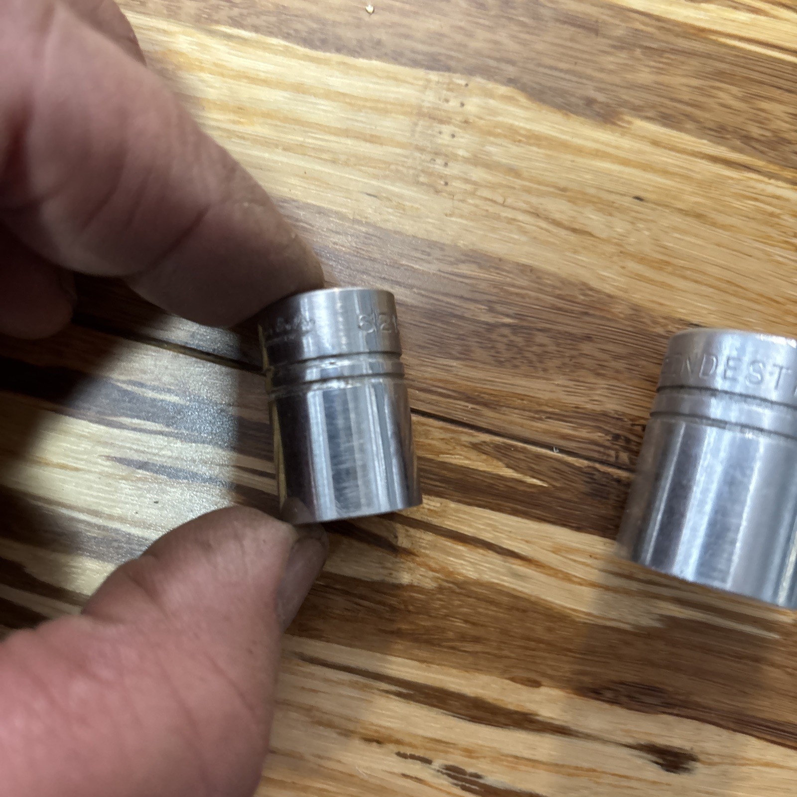Two Vintage 3/8” Drive Indestro Sockets 1/2” And 11/16”