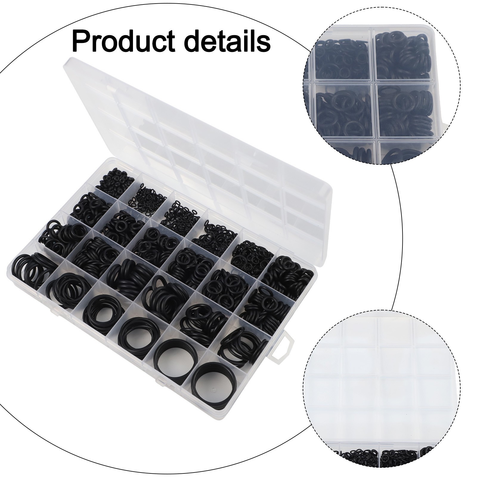 Organized 1020pcs O Rings with Plastic Storage for Easy Identification