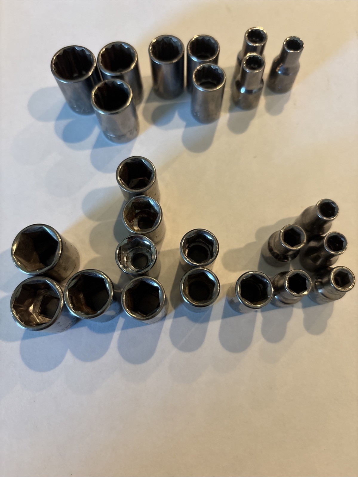 Craftsman 1/4 Drive 24 Piece 6 & 12 Pt SAE Loose Sockets, Size In Descriptions