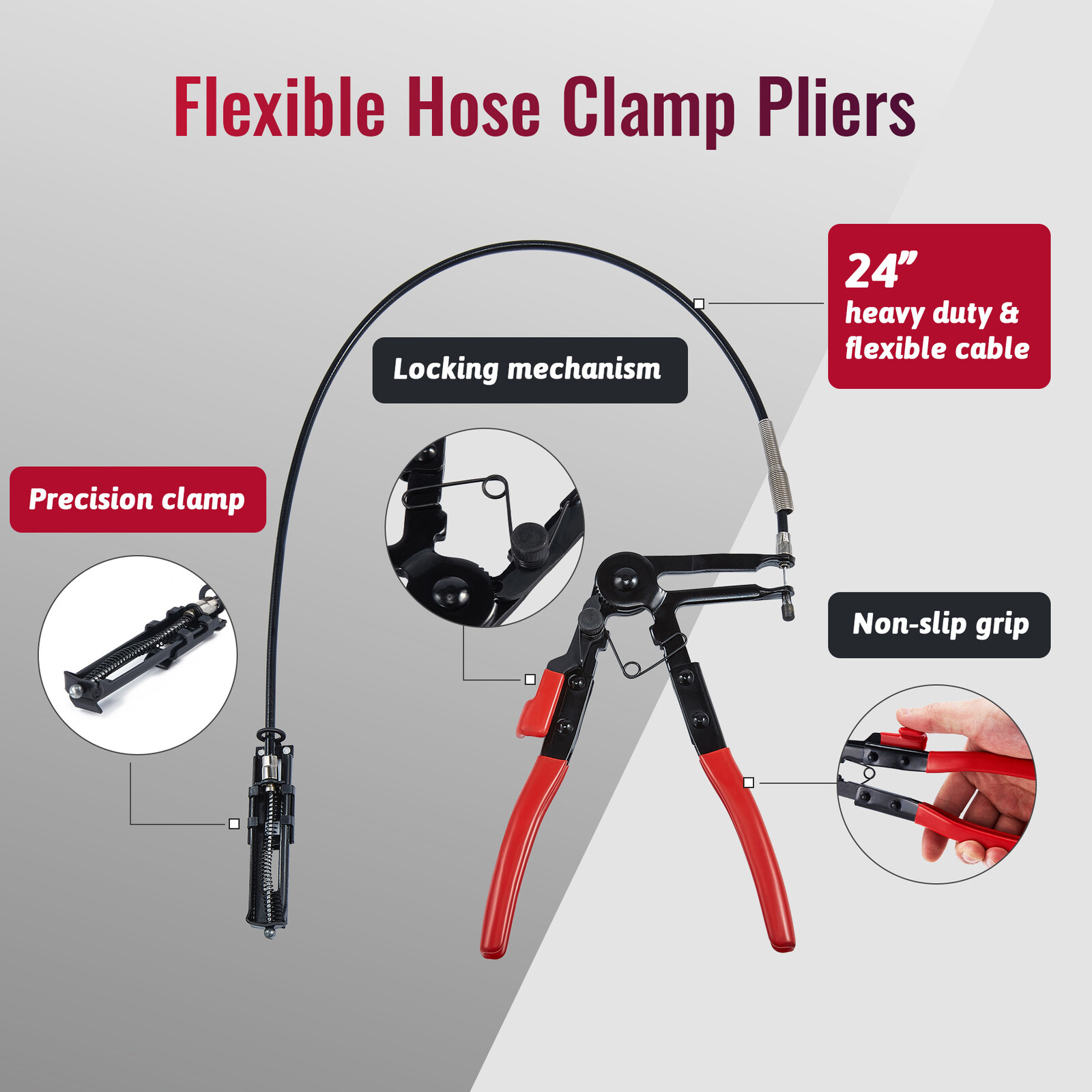 10Pc Hose Clamp Clip Remover Pliers Wire Long Reach Kit Fuel Oil Water Hose Tool